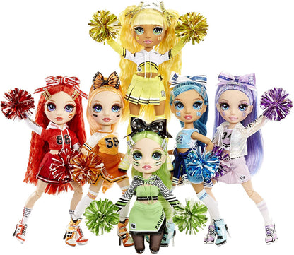 Rainbow High Cheer Violet Willow – Purple Fashion Doll with Pom Poms, Cheerleader Doll, Toys for Kids 6-12 Years Old