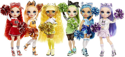 Rainbow High Cheer Violet Willow – Purple Fashion Doll with Pom Poms, Cheerleader Doll, Toys for Kids 6-12 Years Old