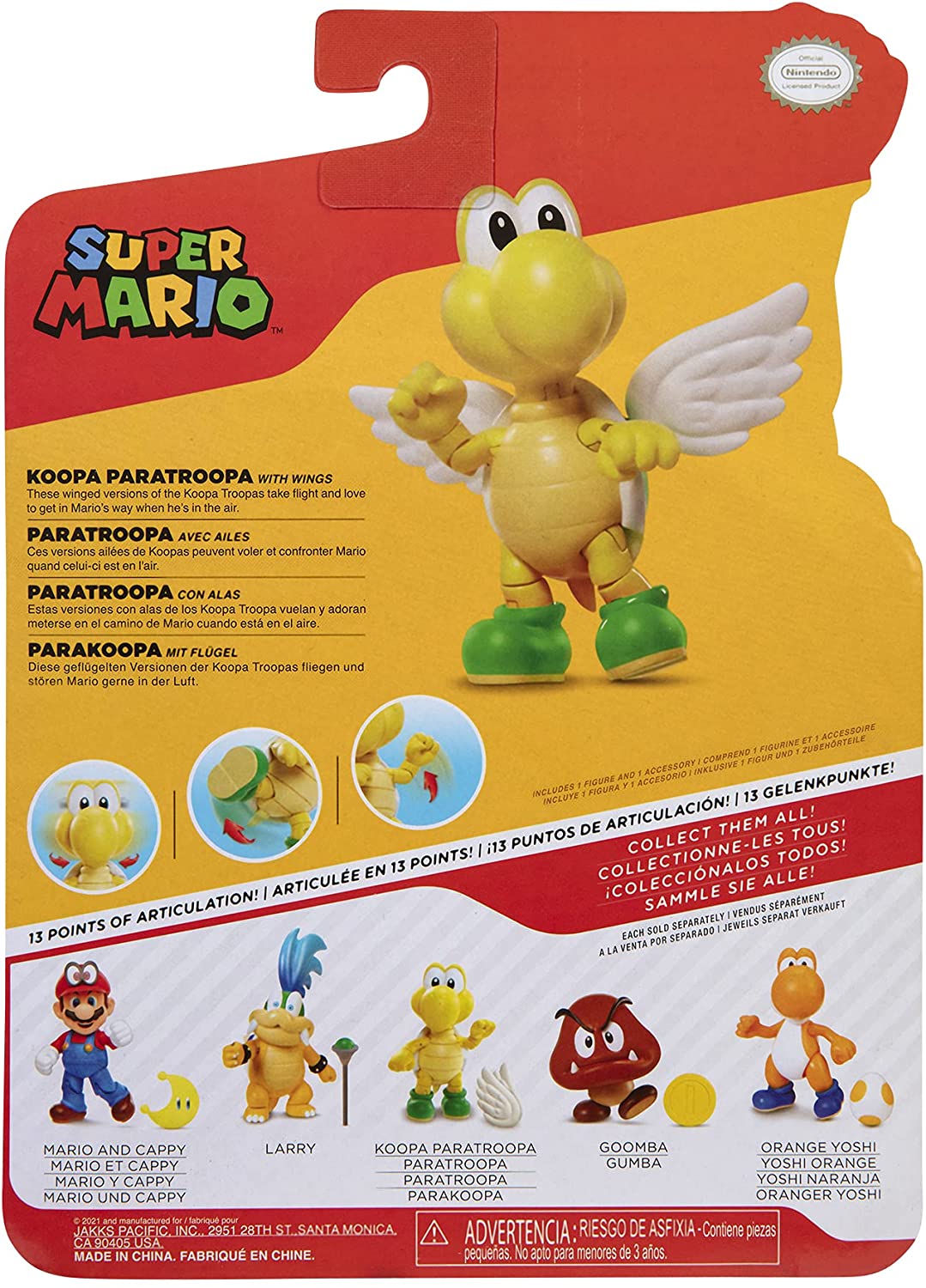 SUPER MARIO Action Figure 4 Inch Assortment - Green para Koopa Troopa, –  sunnytoysngifts.com