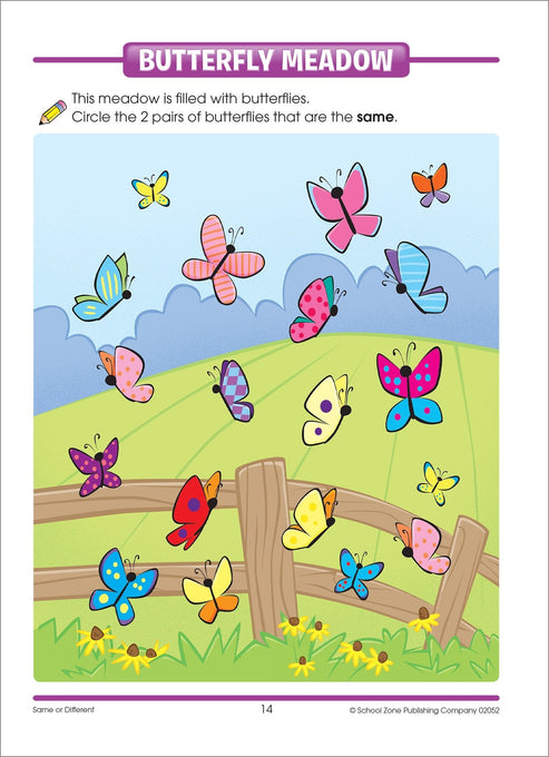 Same or Different Workbook - 32 Pages, Preschool to Kindergarten, Word ...