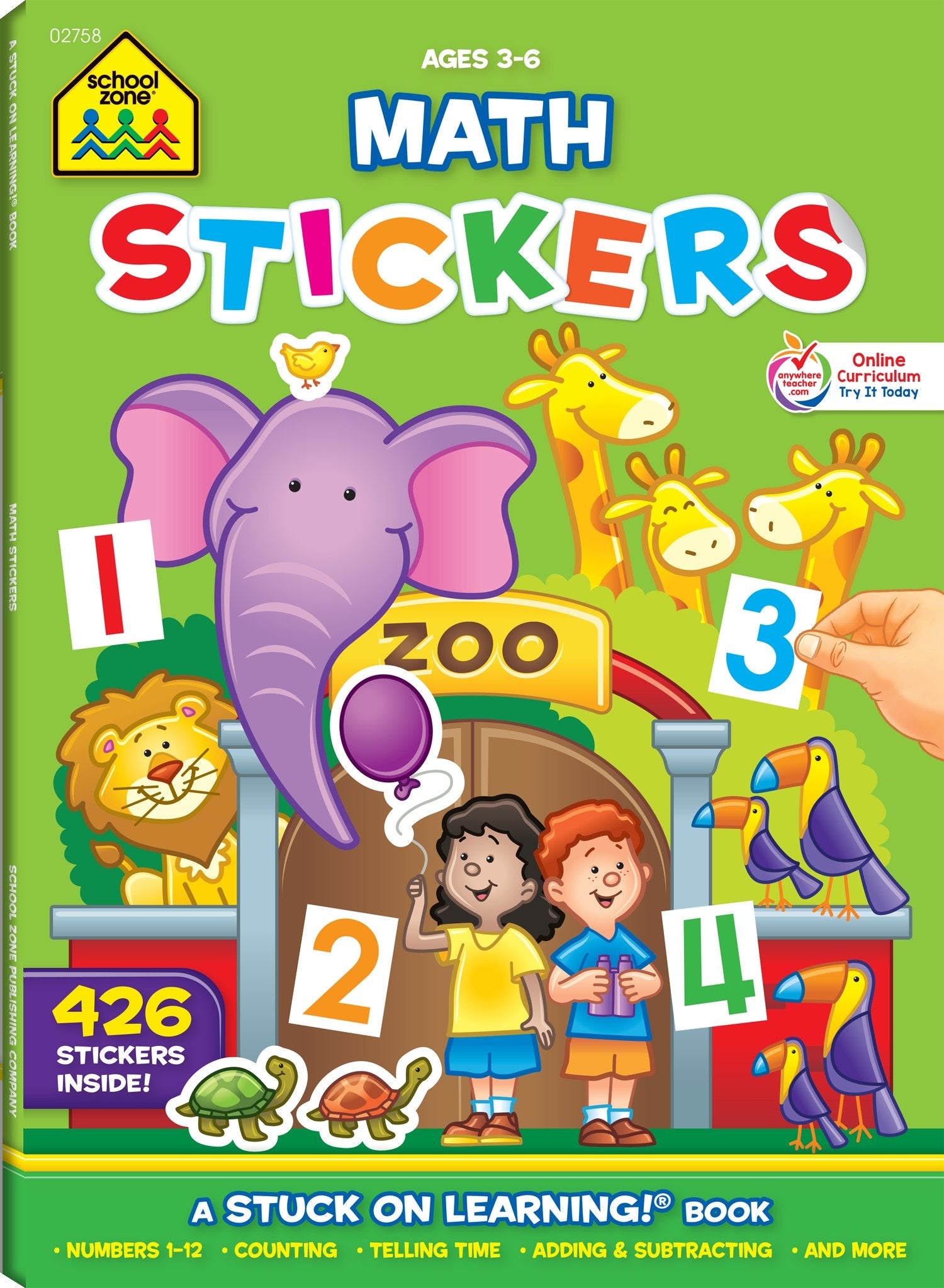 Ages　6,　to　Math　Workbook　Stickers　–　Preschool　to　Kindergarten,　Count