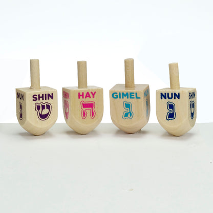 Small Natural Wood Dreidels -Great Jewish Kids Gift for Hanukkah, 1 Count