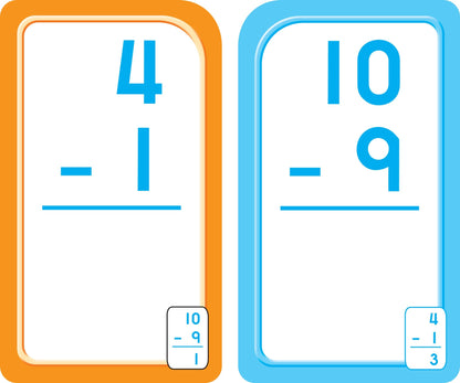 Subtraction 0-12 Flash Cards - Ages 6 and Up, 1st Grade, 2nd Grade, Numbers 0-12, Math, Problem Solving, Subtraction Problems, Counting