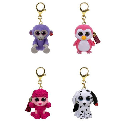 TY Beanie Boos Mini Boos Clips - Glider Penguin Pink Key Chain