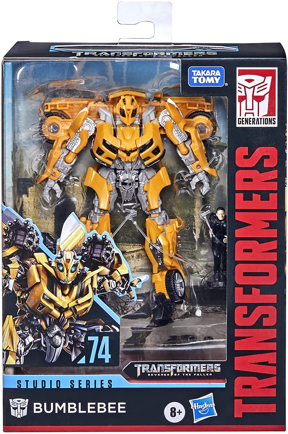 Transformers Toys Studio Series 74 Deluxe Class Revenge of The Fallen Bumblebee & Sam Witwicky Figure