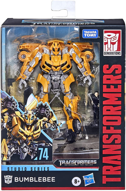 Transformers Toys Studio Series 74 Deluxe Class Revenge of The Fallen Bumblebee & Sam Witwicky Figure