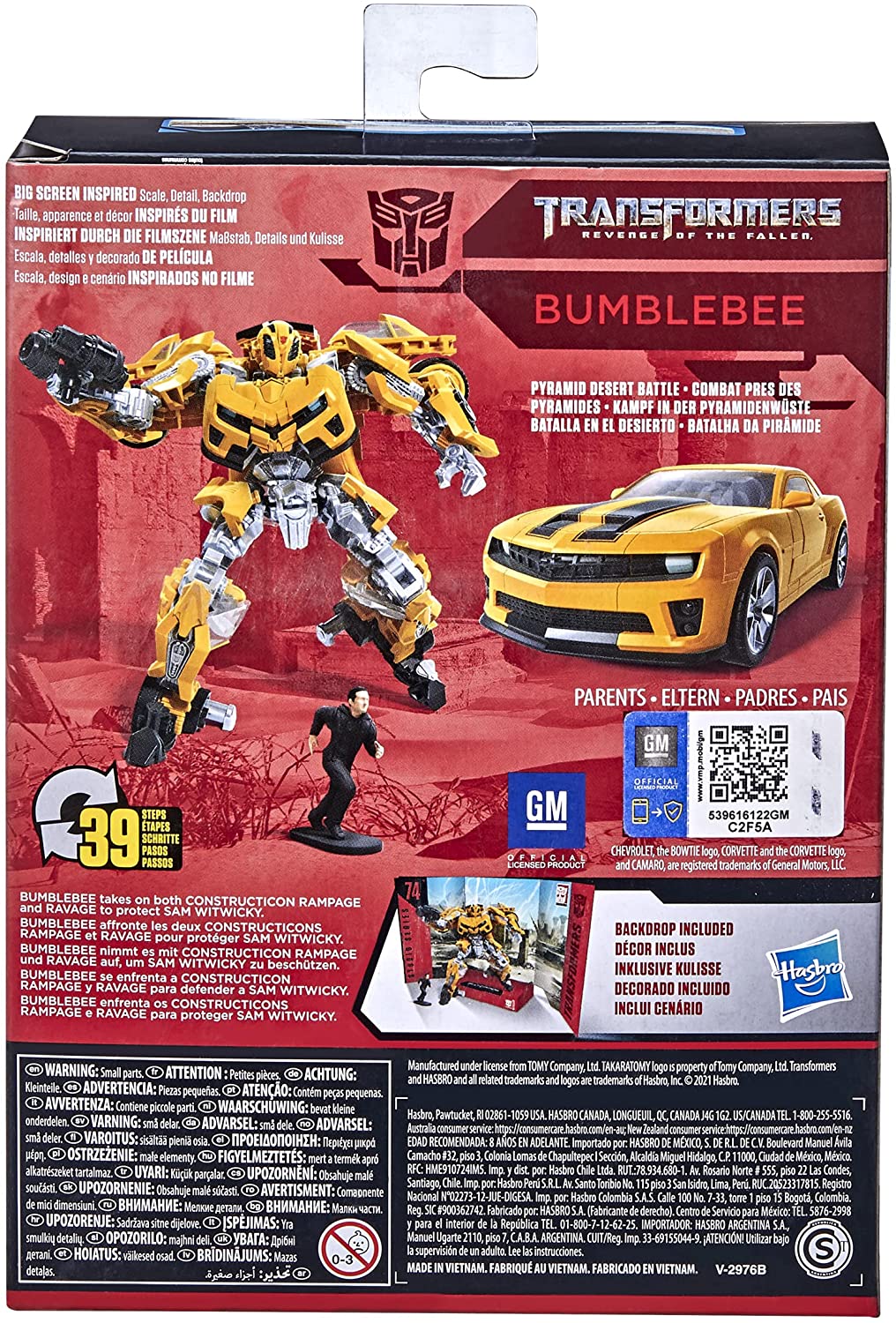 Transformers Toys Studio Series 74 Deluxe Class Revenge of The Fallen Bumblebee & Sam Witwicky Figure