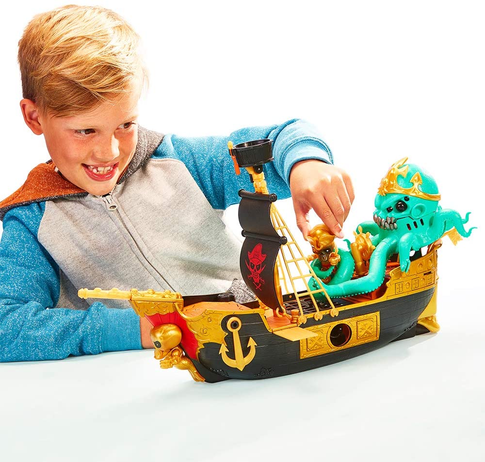 Treasure X Sunken Gold Treasure Ship Playset - 25 Levels of Adventure | Find Guaranteed Real Gold Dipped Treasure | Interactive Fun for All, Treasure Hunter