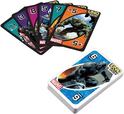 UNO FLIP Marvel Card Game with 112 Cards, Gift for Kid, Family & Adult Game Night for Players 7 Years & Older