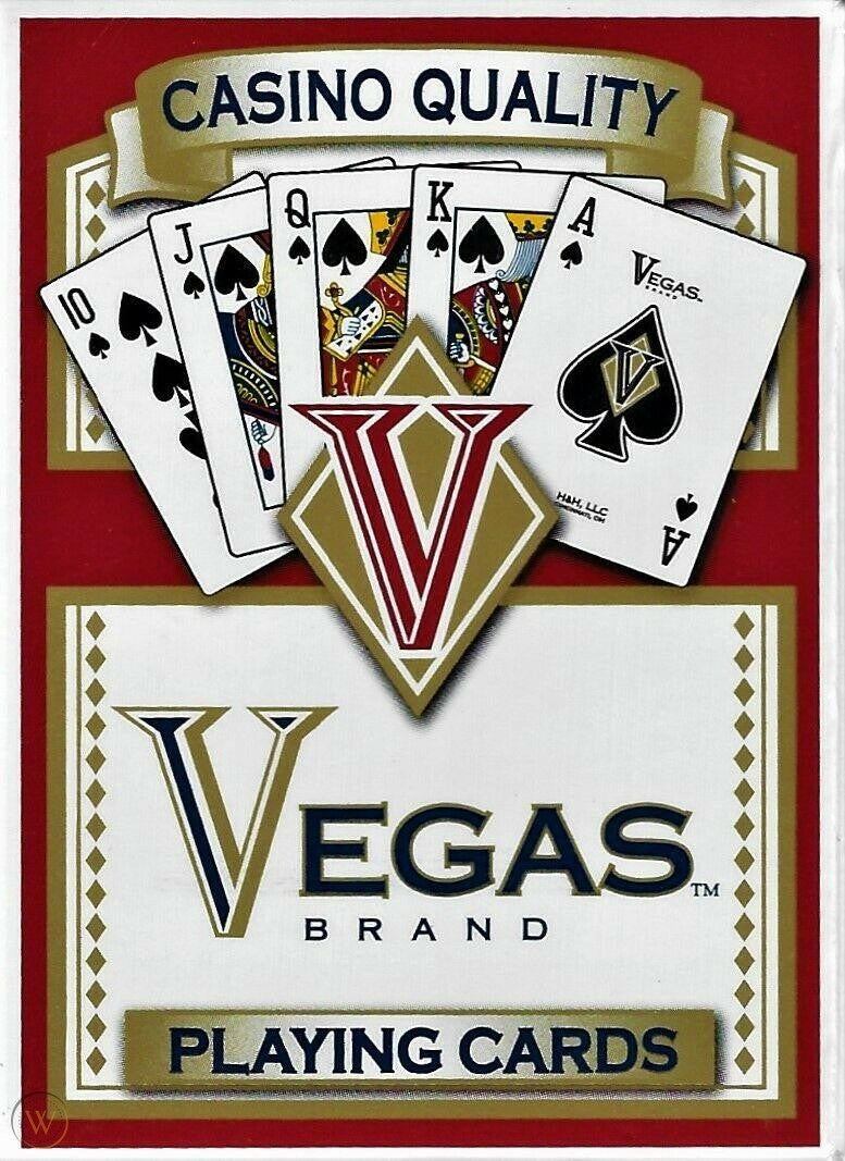 Vegas Brand Casino Quality Playing Cards, 2 Boxed Sealed Decks, 1 Red, 1  Blue 