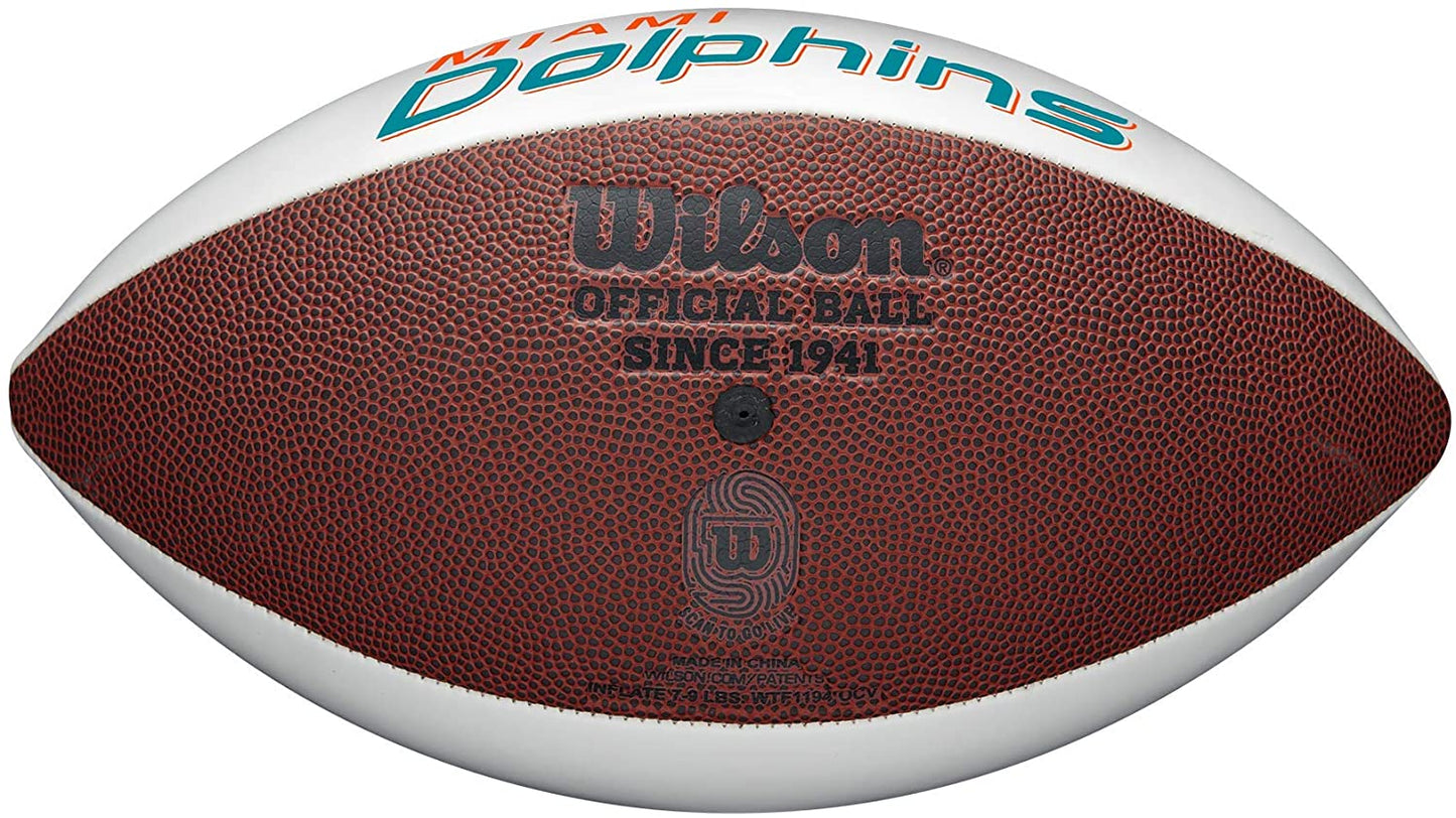 Wilson NFL Live Team Autograph Football, Miami Dolphins