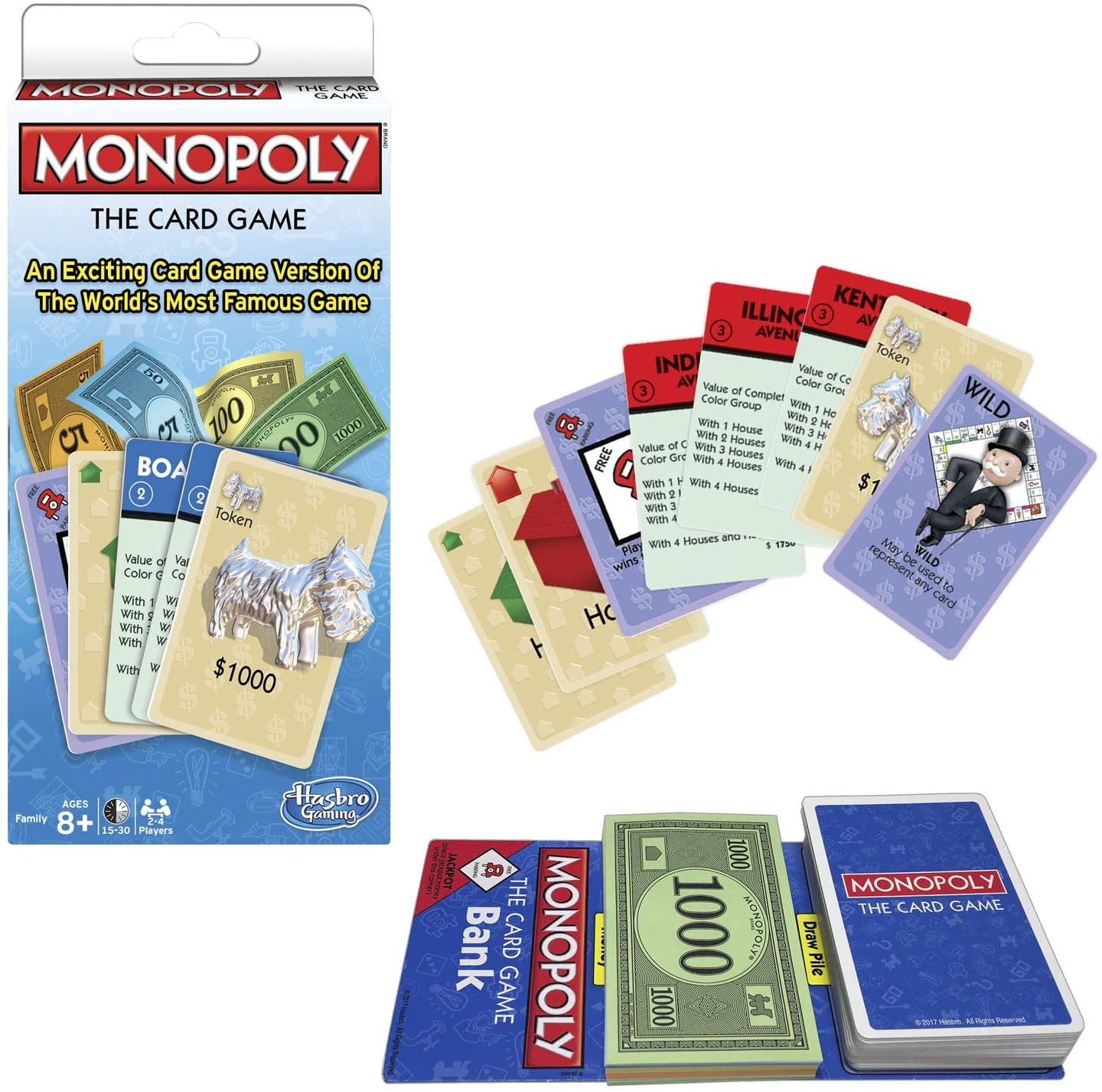 Winning Moves Games Monopoly The Card Game Monopoly & Rummy, Blue