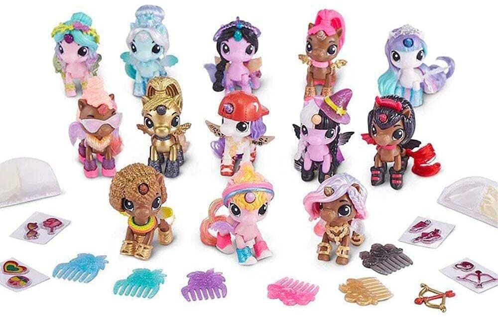 5 SURPRISE Unicorn Squad Series 2 Mystery Collectible Capsule by ZURU (2  Pack PVC Tube), Purple