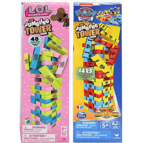 Jumbling Tower Game With L.O.L Surprise LOL Or Paw Patrol