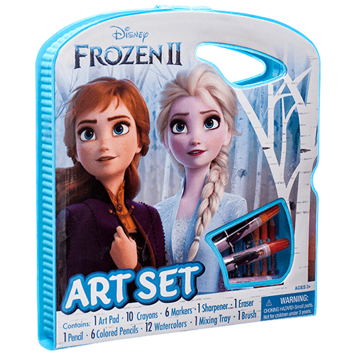 Disney Frozen 2 Character Art Tote Activity Set - 1 Art Pad, 10 Crayons, 6 Markers, 6 Colored Pencils