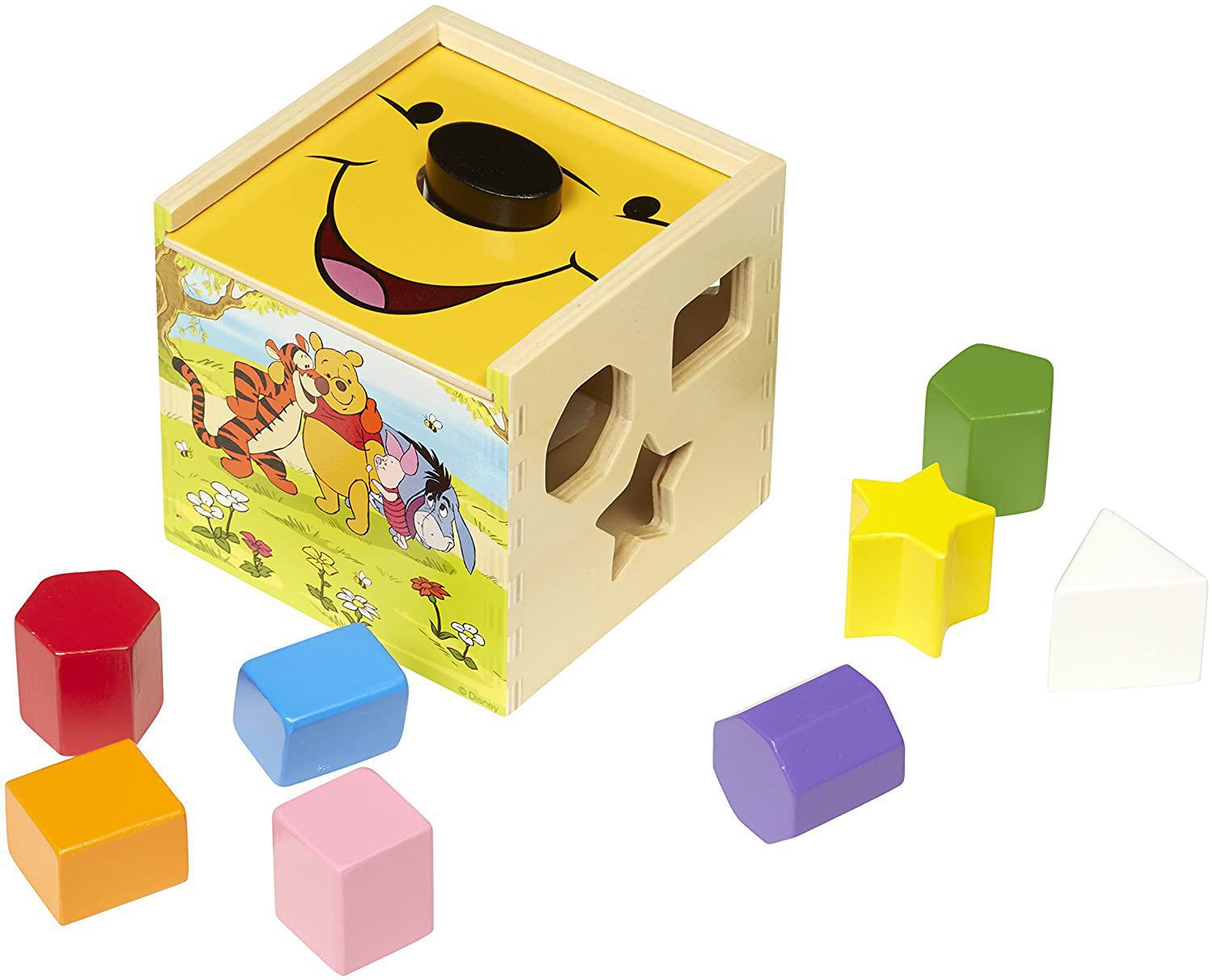 Melissa Doug Disney Baby Winnie the Pooh Wooden Shape Sorting Cube sunnytoysngifts