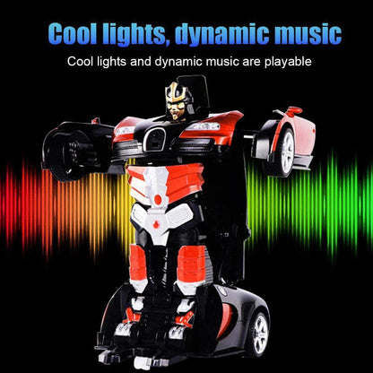 Transform RC Car Robot, 360° Rotating Toys Transformers Robot One-Button Gesture Induction Deformation Function Car Toy