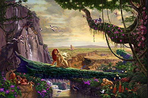 Thomas Kinkade The Disney Collection 4 in 1 Multipack Cinderella, Lion King, Mickey Mouse, Mermaid Jigsaw Puzzles, 500 Pieces