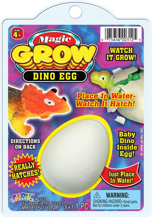 Magic Grow Dino Egg - Baby Dinosaur Inside - Really Hatches! For Boys and Girls Kids Party Favor Toy, 1 Assorted Egg