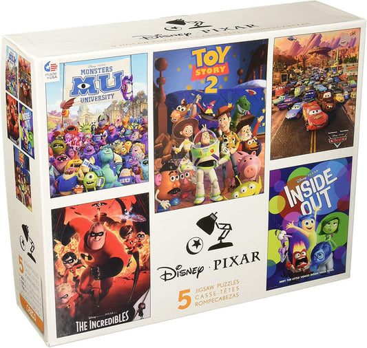 Ceaco Disney Pixar 5-in-1 Multipack Puzzles Includes (2) 300 Piece, (2) 550 Piece, (1) 750 Piece Puzzle