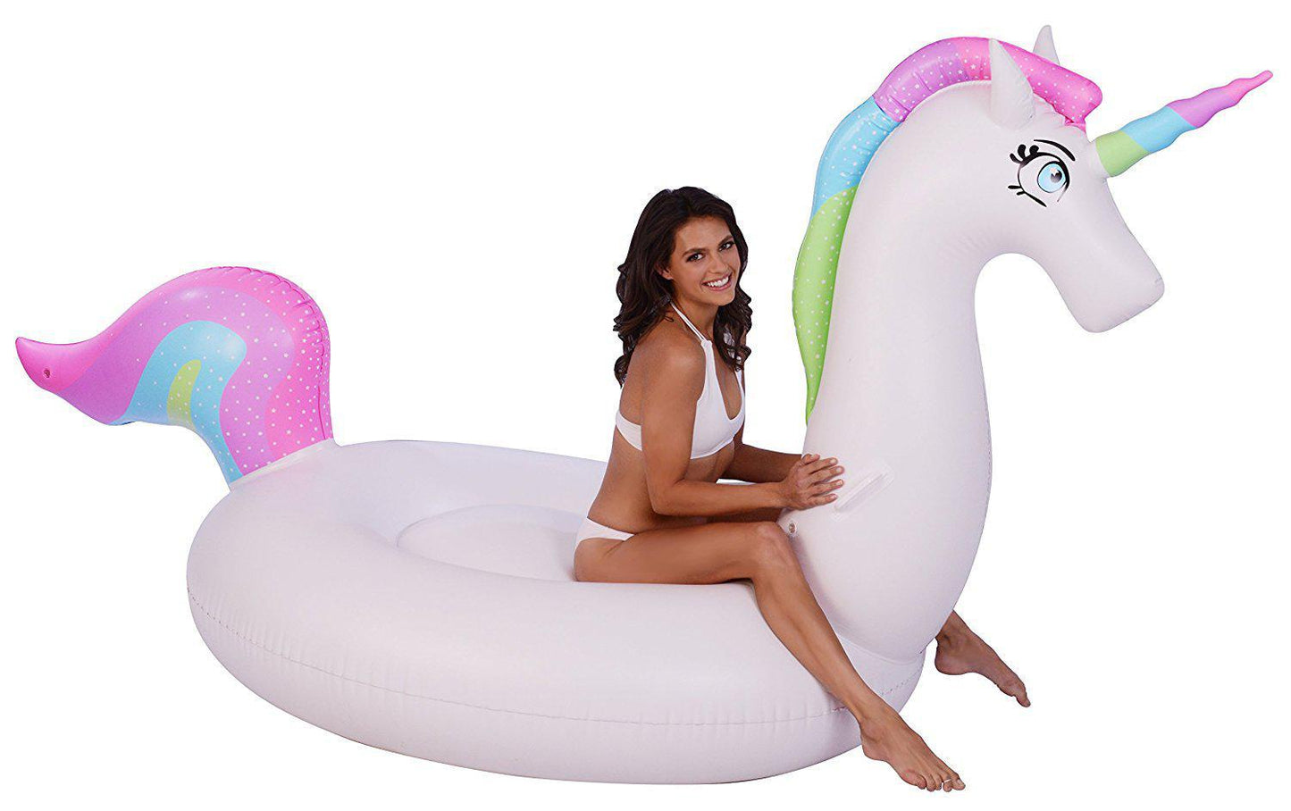 Giant Rainbow Unicorn Pool Float Inflatable Almost 10ft