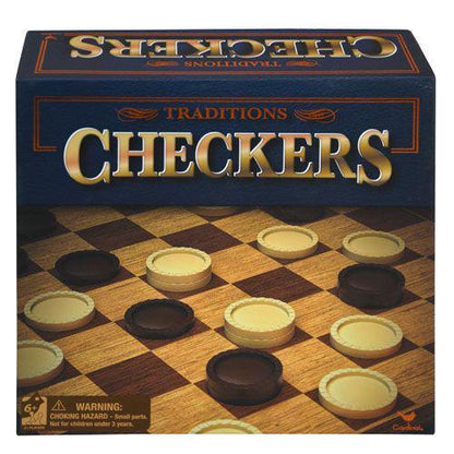 Traditions Family Checkers Board Game - For 2 or more players, Ages 6 and up