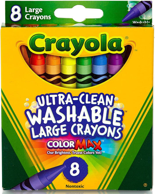 Crayola Ultra Clean Large Washable Crayons, School Supplies, 8 Count