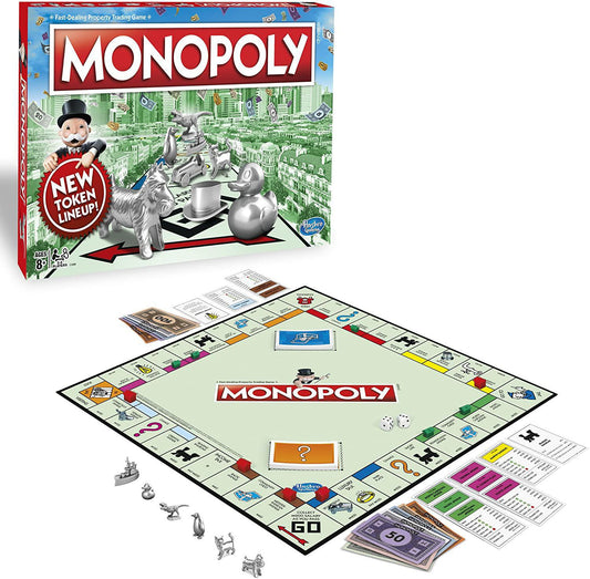 Monopoly Classic Board Game Featuring Rubber Ducky, Tyrannosaurus Rex, and Penguin - Great Family Gift