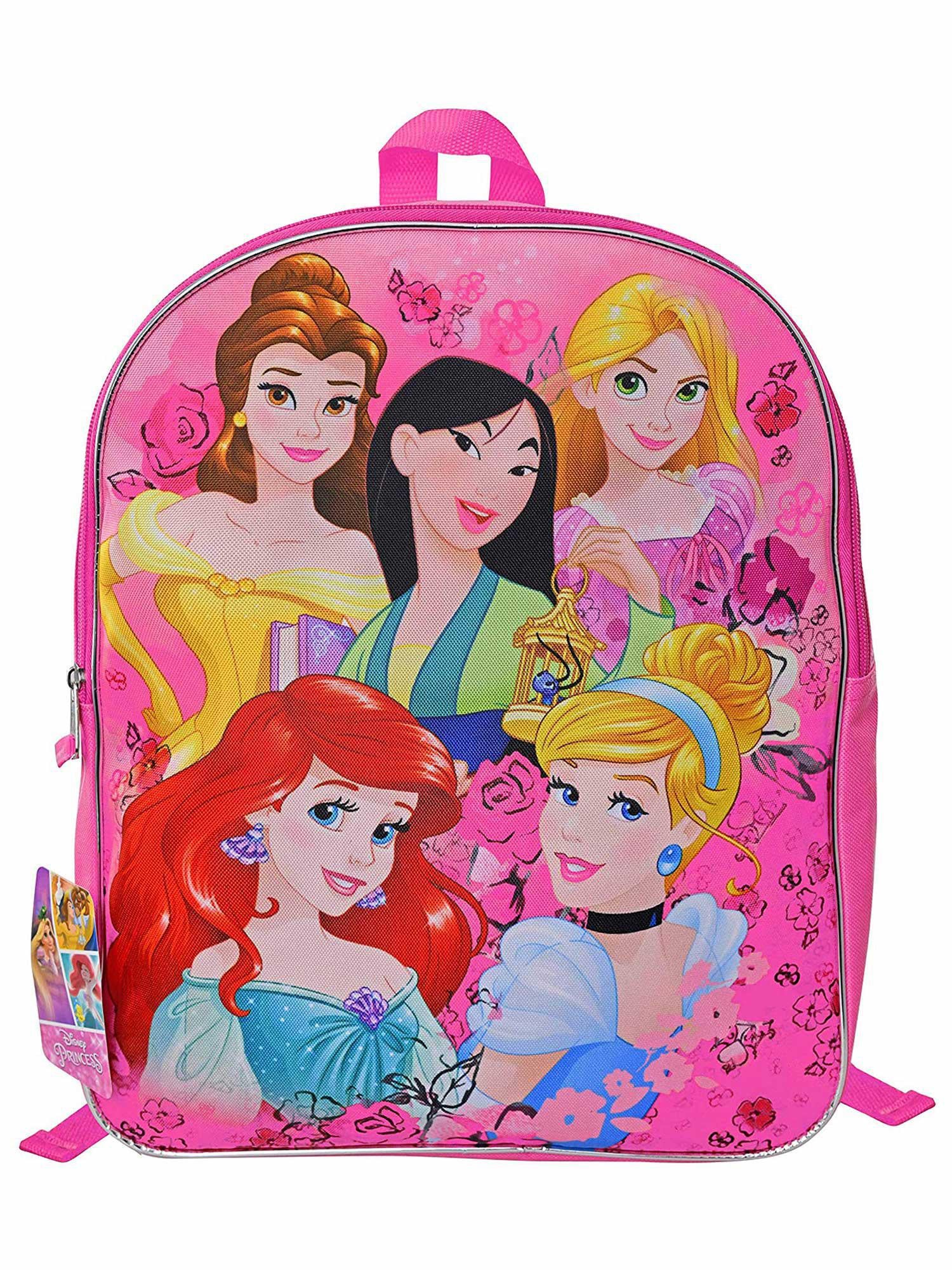 Disney Princess Insulated Lunch Bag Ariel Mulan w/ 2-Piece Snack Container Set, Women's, Size: One size, Pink