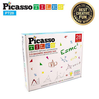 Picasso Tiles 28 Piece Large Building Block Base 28 Pieces Jumbo XL Plate Kit Magnetic Building Blocks Magnet Tiles