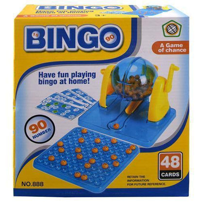 Family Bingo board Game with Plastic Cage, 48 Cards & 90 Numbers -  Kids Party Classic Games, 6 years and up