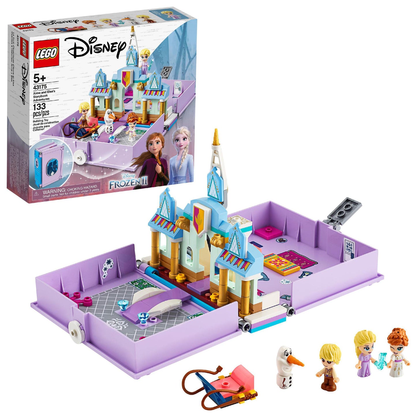 LEGO Disney 43175 Anna and Elsa’s Storybook Adventures Creative Building Kit (133 Pieces)