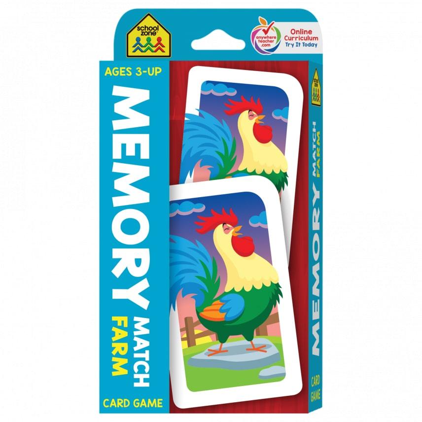 Memory Match Farm Card Game - Ages 3+, Animals, Early Reading, Counting, Matching, Vocabulary