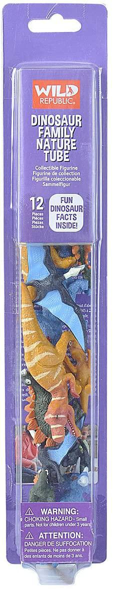 Wild Republic Dinosaur Family Animal Figurines Tube, Dinosaur Toys, TRex, Triceratops, Stegosaurus and Pteranodon Dinosaur Families