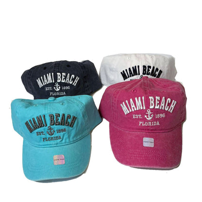 Miami Beach Florida  Kids Size Hats, Assorted Colors - One Size Fits Most, Boys & Girls Gift Baseball Cap