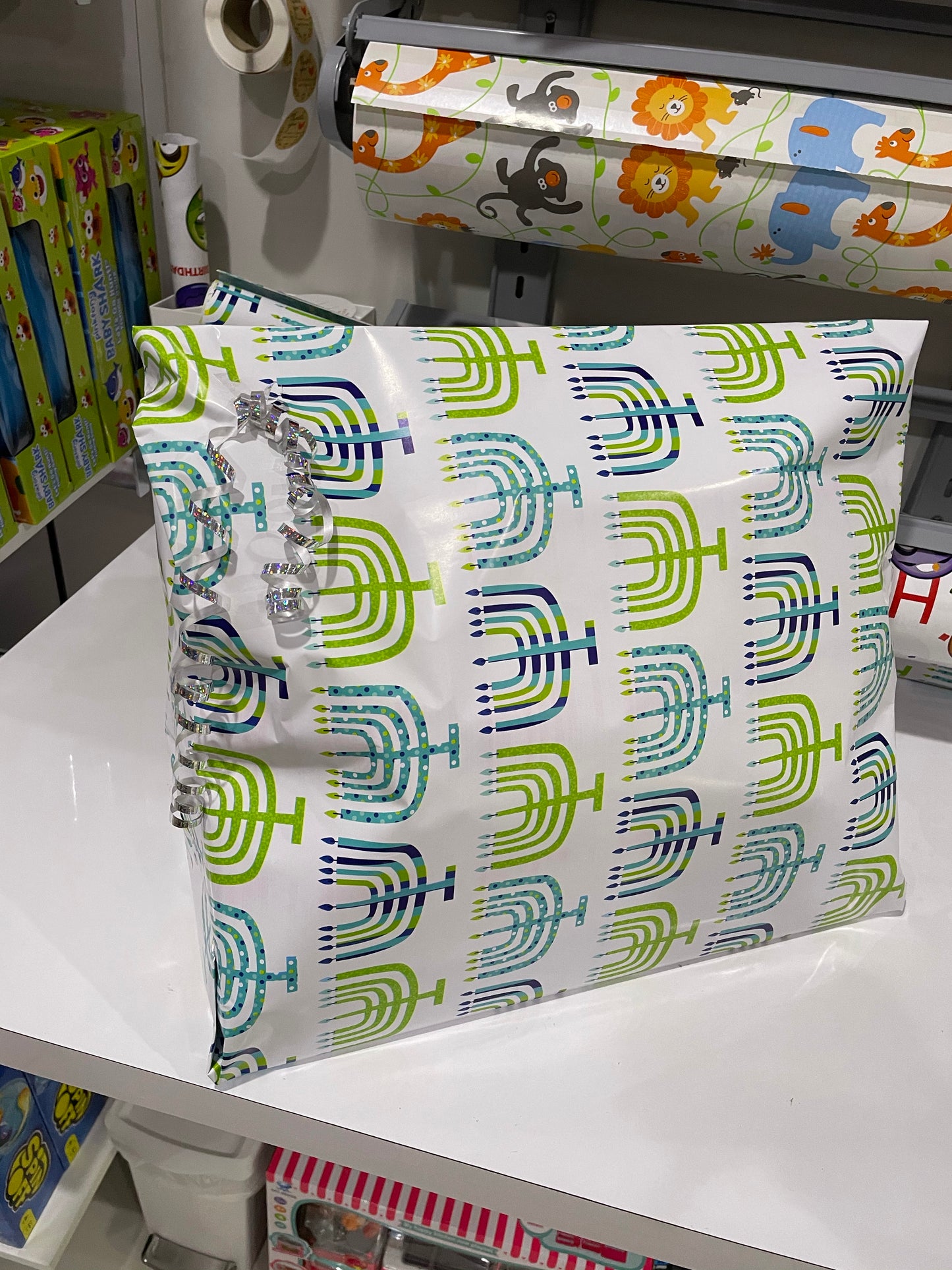 Hanukkah Gift Wrap Roll - Hanukkah Reversible Double Sided Wrapping Paper designs (1Pcs)