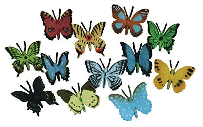 Wild Republic Butterfly Nature Figures Tube, Insect Figurines Tube, Nature Toys, Kids Gifts, 12-piece,Multicolor,1.5" to 3"