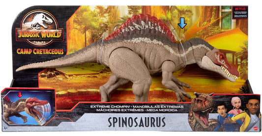 Jurassic World Extreme Chompin' Spinosaurus Dinosaur Action Figure, Huge Bite, Authentic Decoration, Movable Joints