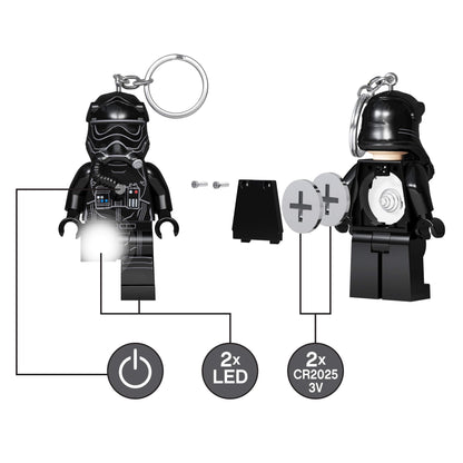 LEGO Star Wars Tie Fighter Pilot LED Keychain Light - 3 Inch Tall Figure (KE113)