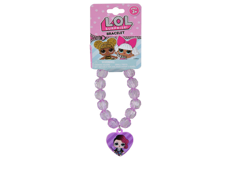 Faceted Beaded Bracelet with Plastic Charm Feature: Minnie Mouse, Disney Frozen, L.O.L Surprise (1Pcs)