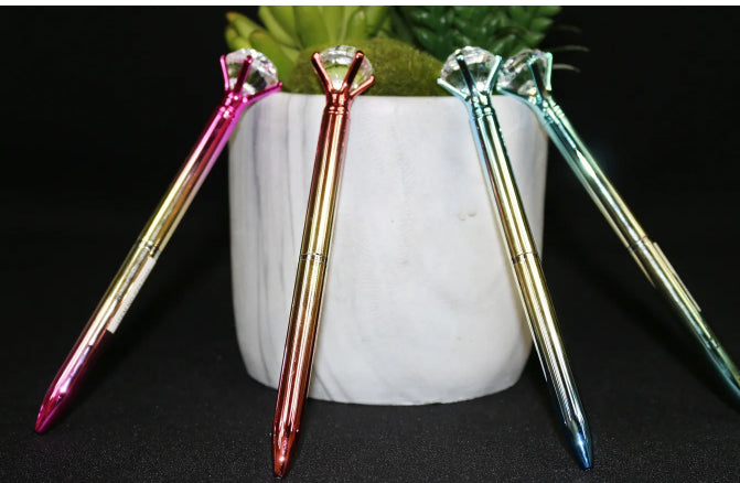 Metallic and Glitter Diamond Pens 1Pcs - Random Color Pick –